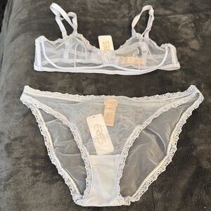 Eres Sheer White Lace Bra and Panty Set